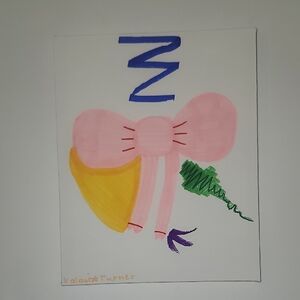 Abstract Art with Pink and Yellow Accents